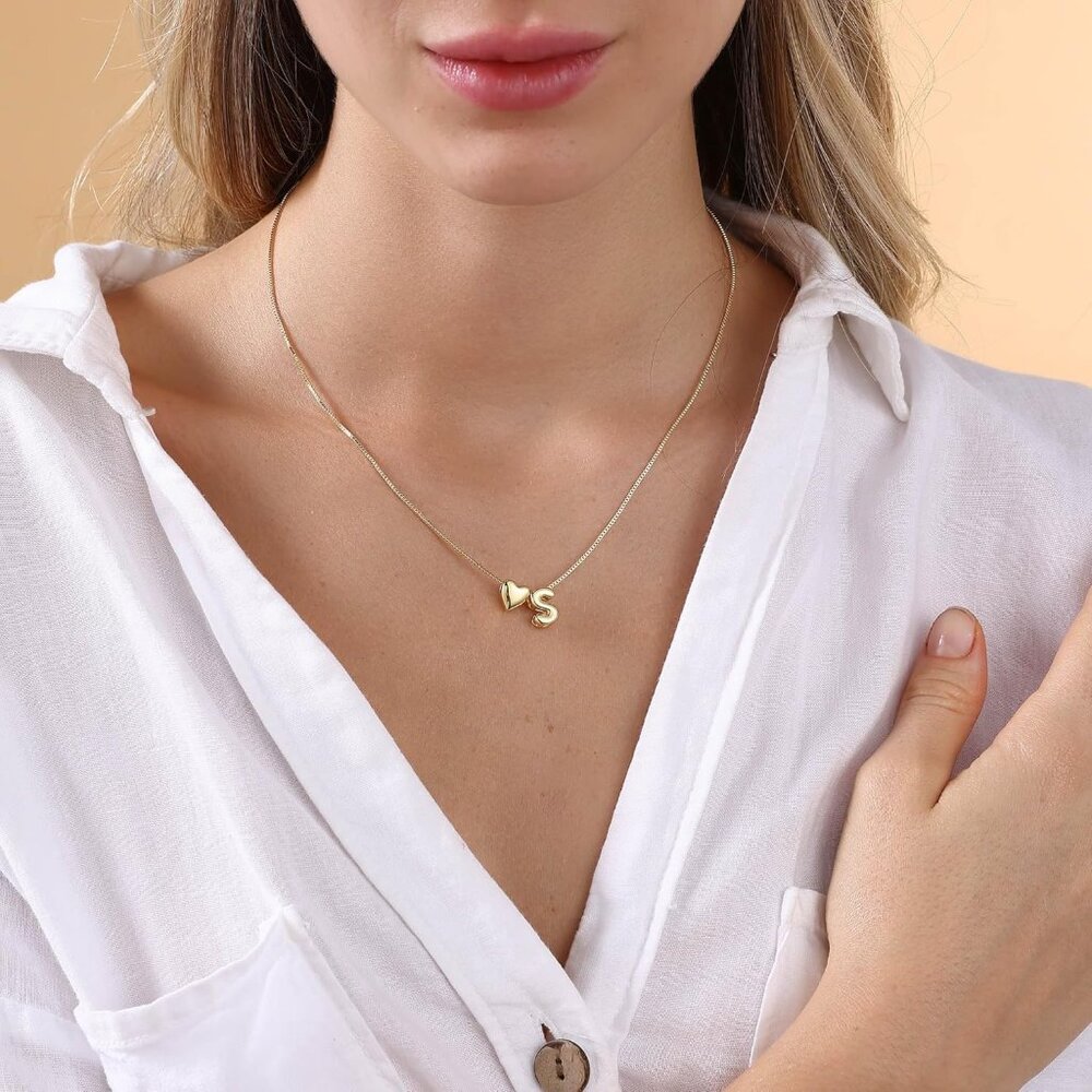 Trendy Adjustable 14k Gold Plated Initial Heart N… - image 6